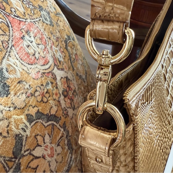 Brahmin Metallic Gold Embossed Shoulder Bag - Picture 5 of 6